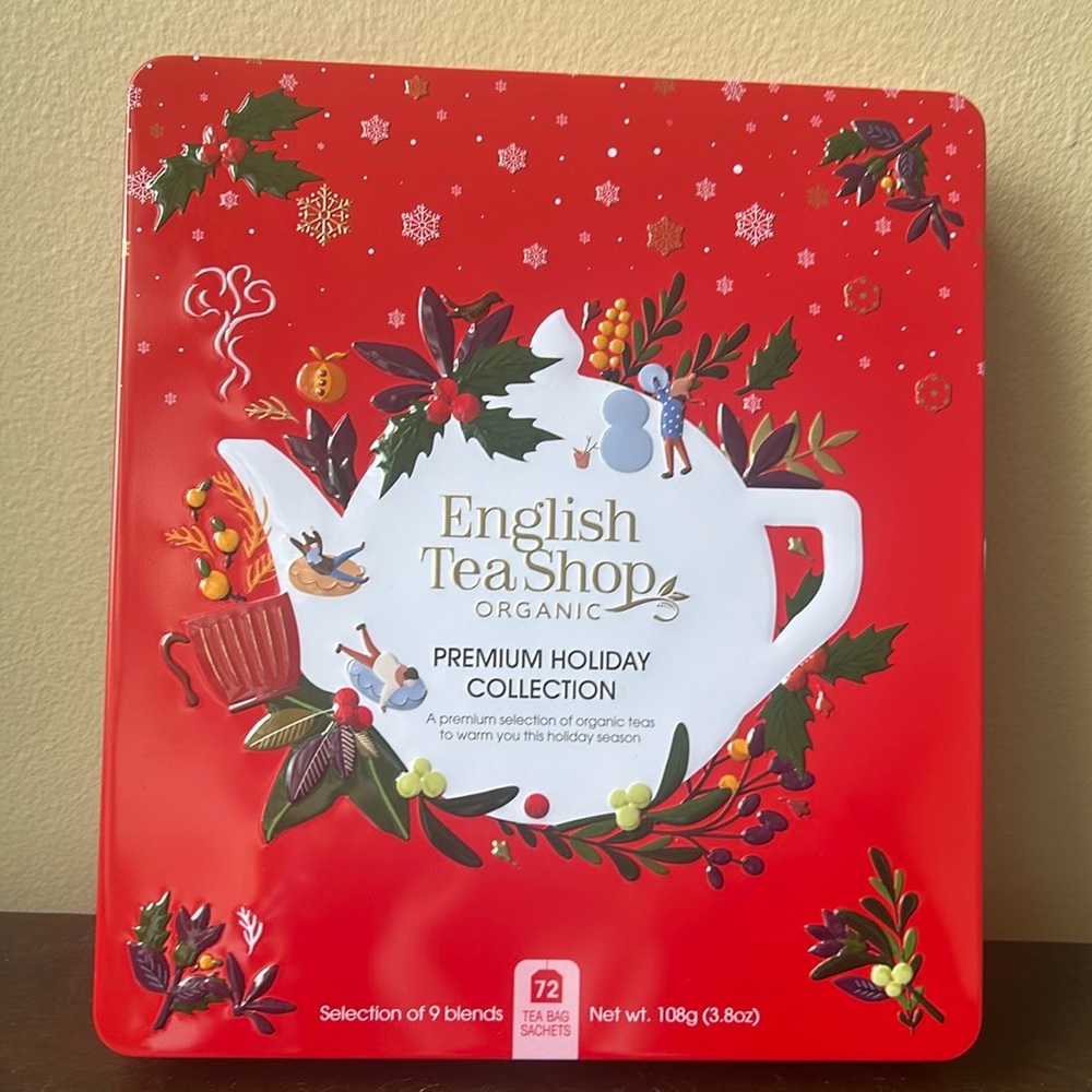 English Tea Shop Organic Christmas Gift 72 Tea Bags Exp 07/28 Holly Berry Box - Picture 1 of 2